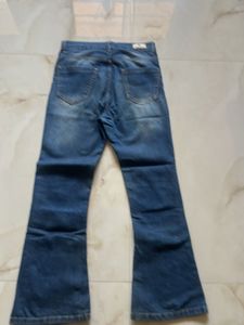 Flared Blue Denim Jeans