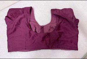 Wine Magenta Saree With  Blouse