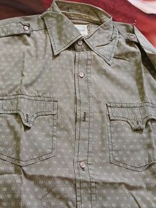 Patterned Button-Down Shirt