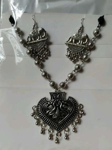 Boho Elephant & Peacock Necklace Set