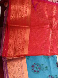 Beautiful Blue Saree with Floral Print
