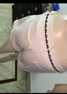 White Embroidered Shorts