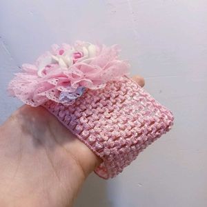 Adorable Pink Baby Headband with Flowers