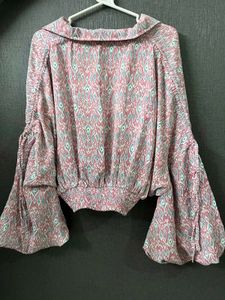 Stylish Pink Printed Crop Top