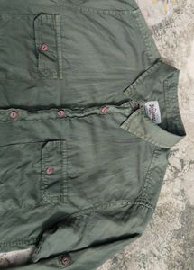 "Roadster Olive Green Casual Shirt