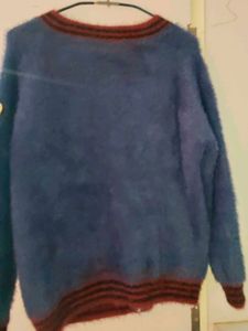 Blue Fuzzy Bomber Jacket