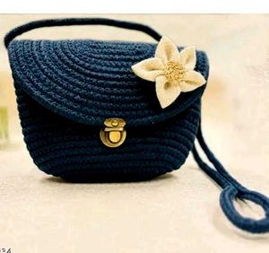 Blue Crochet Handbag