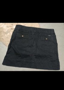 Black Denim Mini Skirt