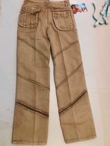 Vintage Y2K Tan Ribbed Cargo Pants