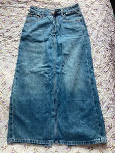 Women's Blue Denim Maxi Skirt