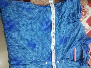 Boho Blue Tie-Dye Print Blouse