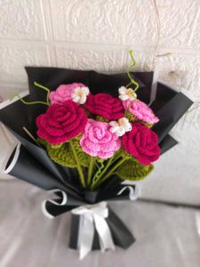 Crocheted Rose Flower bouquet 💐