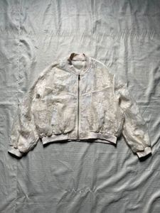 Sheer Lace Bomber Jacket