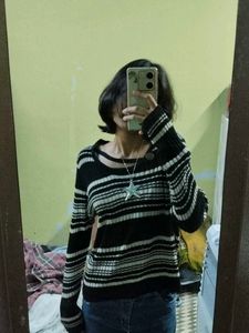 Chic Striped Knit Sweater