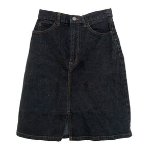 Black Denim Mini Skirt