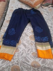 Stylish Blue Kurta with Orange Border and lining