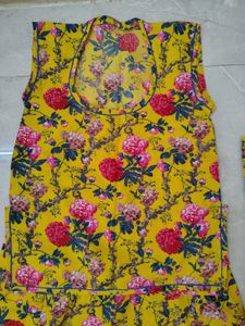 Yellow Floral Kurta Set with Dupatta