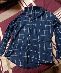 Blue Plaid Button-Down Shirt