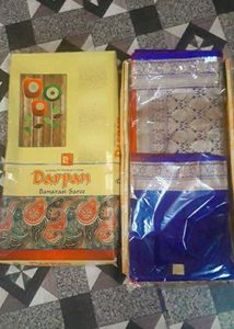 Elegant Orange & Silver Saree