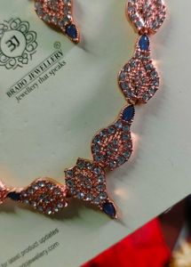 Elegant Blue Stone &amp; CZ Jewellery Set