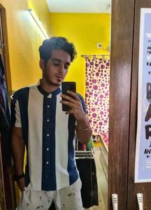mens white and blue Striped Casual Shirt