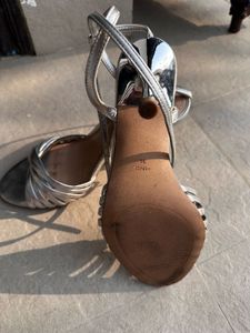 Silver Strappy Flat Sandals