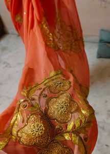 pure chiffon saree with aari tari zari work 😍🔥