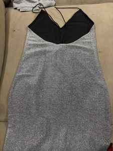 Sparkly Silver Mini Dress