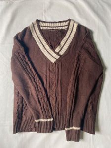Brown V-Neck Sweater