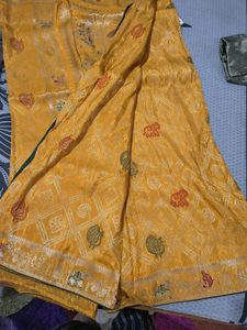 Beautiful Yellow Silk Saree