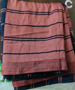 Stylish Checked and Striped Saree with designer bl