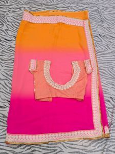 beautiful three colours saree