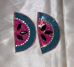 Trendy Earring With Watermelon Pattern,
