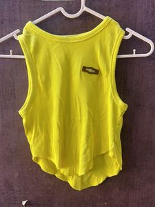 Yellow Crop Top Corset Style