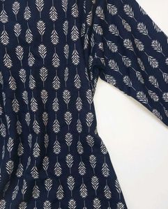 Stylish Navy Blue Printed short Kurti