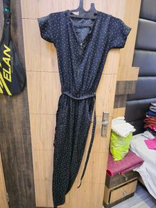 Cute Star Print Jumpsuit with belt