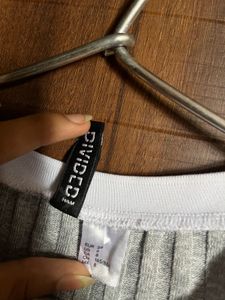Ribbed Grey T-Shirt Dress