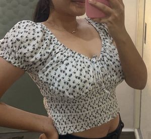 Floral Smocked Crop Top