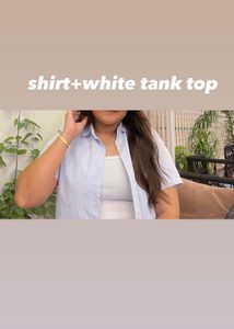 Light Blue Shirt with White Tank Top