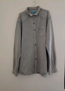 Men's Baggy Grey Washed Shirt