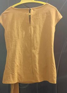 Stylish Mustard Knot Detail Top