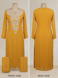 Yellow Embellished Kurta Set
