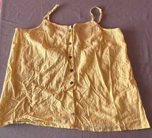 Yellow Eyelet Camisole Top