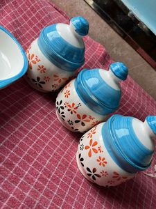 Decorative Ceramic Spice Jar Set