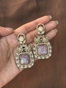 Elegant Purple Stone Earrings