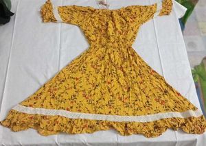 Boho Yellow Floral Midi Dress