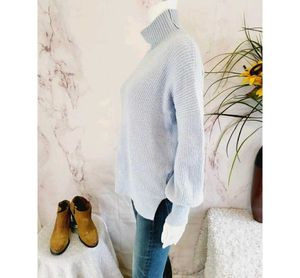 Light Blue Mock Neck Sweater