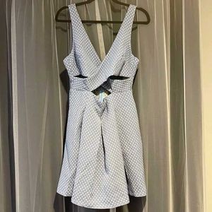 Zara Heart Print Deep Back Skater Dress