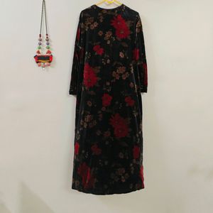Price Drop !!! Velvet Floral Party Gown
