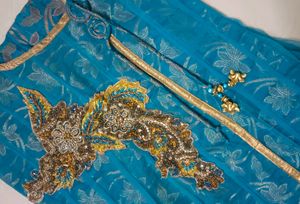 Teal Kurta Set with Golden Embellishment